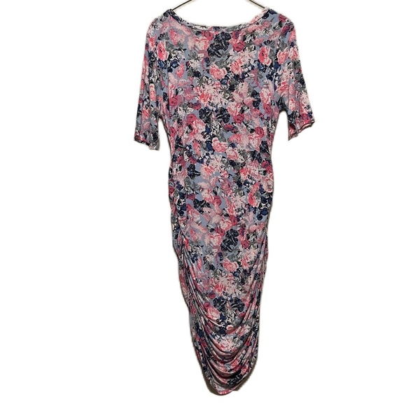 Motherhood Maternity,Floral Print, Scoop Neck, Stretch Sides Dress, Multi, Large - Picture 2 of 7